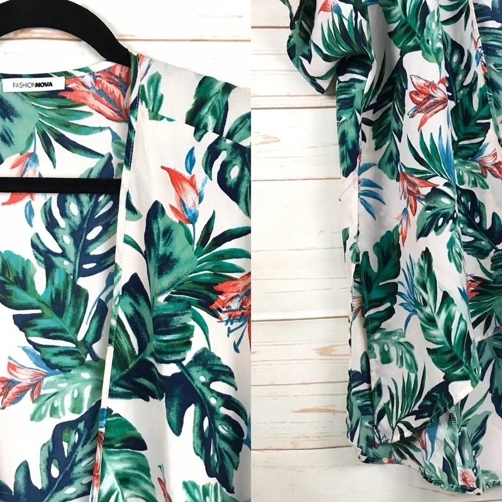 Fashion Nova Tropical Vibes Floral‎ Kimono Sz M